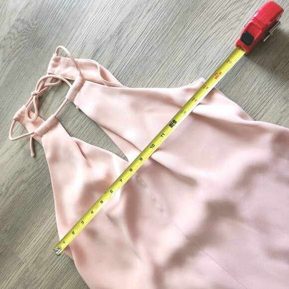 Zara Basic Mini Strappy Dress Women’s Medium Blush Pink Halter Sleeveless Lined - Picture 4 of 11